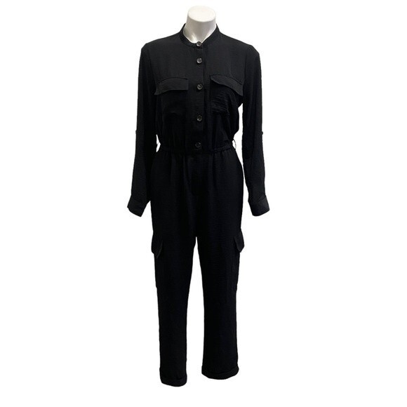 VINCE CAMUTO black jumpsuit romper sz 6 - Picture 1 of 12